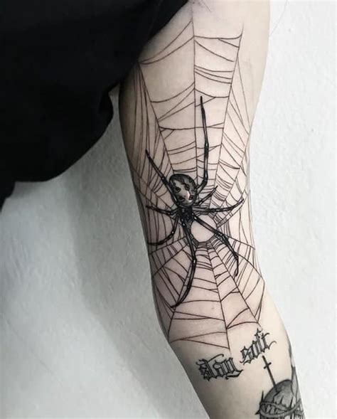 araña en tatuaje|60 Tatuajes de Arañas con significados •。